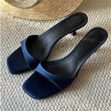 Breakj One-字 Type External Slippers 2025 Summer New Texture High Heel Slippers Women's