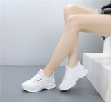 Breakj Women's Lequint Small White Shoes Women 2025 Spring And Autumn Breathable New Korean Version Of High-Heeled Tourism Shoes Flat Running