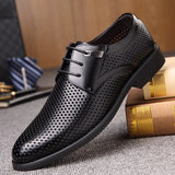 Fashion Formal Men Shoes Punch Lace Breathable Hollow Business Dress Shoes Genuine Leather Casual Sandals Oxfords