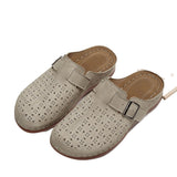 Breakj Slippers Women's New Baotou Metal Hollow Women's Shoes 43-Yard Wish In The Summer Of