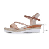 Breakj Summer New National Style With Sandals Platform Heel Buckle Large Size