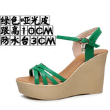 Breakj Super High Slope And 12Cm Fashion Cross With Small Size Women's Shoes One-Word Thick-Bottomed Waterproof Toe Women's