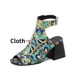 Peep Toe Sandals Women Gladiator Comfort Casual Shoes 2023 Chunky High Heels Plus Size 45 46 47