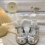 Breakj Thin Round Head Bow Flat Sole Single Shoes Summer New Small Leather Shoes Light Mouth Mary Jane