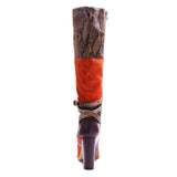Xin Lady's High Boots, Suede, Snakeskin, Matching Colors, High Heels, Original Single Thick Heels, Direct