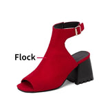 Peep Toe Sandals Women Gladiator Comfort Casual Shoes 2023 Chunky High Heels Plus Size 45 46 47