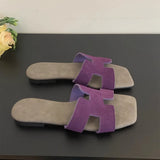Breakj Women Wear Summer New Korean Cool Drag Soft Flat Bottom One-Word Drag Seaside Beach