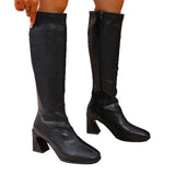Breakj Autumn High-Trough And Fashion Boots Lady Large Yard Head With Elastic Thin