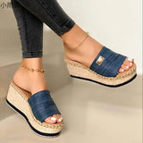 Women's Shoes Factory Price Sales High Heel And Rubber One-Character Slippers Cover Pure Color 2025 Women Thick Bottom Cool