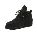 2025 New Esopaline With Short Boots Female Western Cowboy Velvet Tute Tatry Tatry Flat