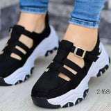 Breakj Thick-Bottomed Buckle With Casual Sandals 2025 New Thick Low Round Head Hollow Single