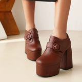 INS Hot Sale Female Zip High Heel Platform Pumps For Women 2022 New Concise Elegant Office Lady Big Size 48