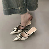 Breakj Fragrant High-Heeled French Bag Head Half Slippers Fairy Shoes Wear 2025 New Summer Temperament Pointy Single