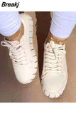 Women's Vulcanized Shoes 2023 Canvas Round Toe Flat Shoes Of Women's Lace Up Sneakers Plus Size Casual Women Platform
