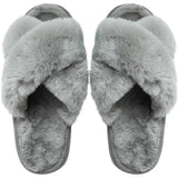 Winter New Women Soft Plush Furry Cross Band 3cm Heel Fur Women Shoes Indoor Ladies Platform Open Toe Fluffy House