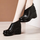 Head Slope With Martin Shoes 2023 Autumn And Winter New Muffin Thick-Soled Waterproof Platform Velvet Thicker Large Size Short