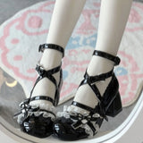 Breakj Spring New Round Head Thick-Bottomed Mary Jane Leather Shoes Lolita Bow Princess Style Design Single