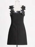 2025 Spring New Fashion Sexy Three-Dimensional Flower Splicing Design Slim Slim Short Sling Dress
