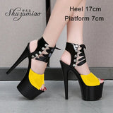 Women 2023 Sexy High Heels Strip Pole Dance Gladiator Plus Size Sandals Fetishism Ankle Strap Sexy Platform Wedding