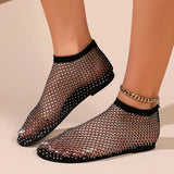 Breakj Round-Headed Sandals In The Summer Of 2025, Net Red-Strowed Short Boots Summer Sexy Large-Size Flat