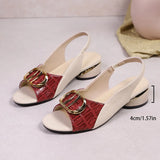 Breakj Women With 4 Cm Thick Heel 2025 Summer New Soft Leather Cool Slippers Wearing Fish