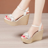 Word With Ultra-High Heel Sandals For Women In 2023, The New Fashionable Thick-Soled Waterproof Table Open Toe Size
