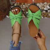 Womens Slippers Wedges Fashion Summer Casual Hollow Sandals Platform Open Toe Flip Flops Non Slip Beach Shoes Green