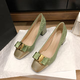 Head High Heels Female 2024 Spring And Autumn New Korean Version Fashion Shallow Thick Heel Pedal High Heel Single