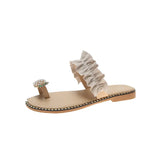 Breakj Large-Size Sandals Women 2023 Summer New Korean Version Of Fashion Wearing Flat-Bottomed Cold