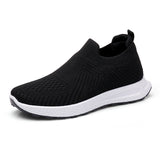 Women's Casual Vulcanized Shoes Fashion Mesh Elastic Knitted Sneakers Women Flat Ladies Slip on Female Footwear Feminino