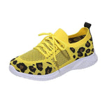 Size Women's Leisure Sports Shoes 2023 New Leopard Print Round Head Ties With Flat Soles And Comfortable Mesh Surface Women's
