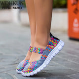 Sneakers 2020 New Fashion Breathable Weaving Casual Shoes Woman Comfortable Flats Sneakers Women Shoes Zapatos De