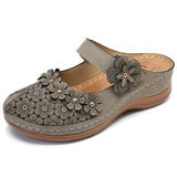 Breakj Burst Summer Cave Shoes Women Retro Comfortable Slope With Slippers Round Head Soft Leisure Flowers Women Cool