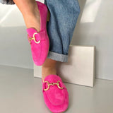 Breakj In The Spring Of 2025 New Casual Flat Bottom 40-43 Large-Size Metal Fastener Round Head Lefu