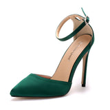 Breakj Cm Black Satin Noodles In The Air Pointed High-Heeled Sandals Fine High Heel Women Sandals Large Size