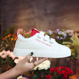 Breakj Children 2025 New Casual Shoes Fashion Women's Shoes Students Breathable Magic Sticker Small White Shoes Spring Summer Flat Plate