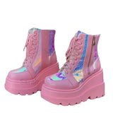 Breakj Autumn And Winter New Tape With Thick Bottom Mid-Sleet Boots Women's Taizhou Bright-Faced Low-Bush Martin