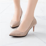 Leather High heels pumps women shoes 2019 Spring Autumn Fashion Pointed wild ceremonial professional sexy wedding