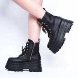 Breakj New Large-Size Thick-Bottomed With Short Boots Women's Round-Headed Pine Cake Fashion Martin