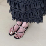 Sandals Women Summer 2023 Clip Toe Ankle Strap Buckle Sandalias Flat Casual Flip Flops Shoes Beach Slipper Bow