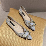 Breakj Shoes Women 2023 Spring And Autumn New Soft-Soled Tip Flat-Soled Single Shoes Net Red Shallow Evening Wind Gentle