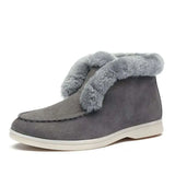 Women's 2022 New Fashion Temperament Solid Color Snow Boots Natural Ankle Boots Winter Comfortable Wool Boots Women's