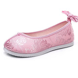 Breakj Shoes Round Head Woven Brocade Pure Color Jacquard Flat Shoes Spring And Summer Style Retro Ancient Style Cloth