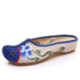 Breakj Ethnic Wind Canvas Embroidered Cloth Shoes Embroidered Cloth Shoes Women Summer