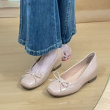 Breakj Fairy Wind Round Head Retro Bow Coarse Single Shoes Summer New Fashion Mary Treasure