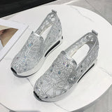 And Autumn Pro-Style Summer Net Sheet Shoes With Thick Heels, Set Feet And Low Upper Casual Shoes Are Fashionable To Wear Overfoot Casual