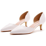 Breakj Cm Fine Tip Pointed Sandals Low Heel Low-Size Single-Shoe Women's Two-Siped Hollow Women's Shoes Wedding