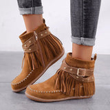 Breakj Suping Bottom Short Boots Women 2025 Autumn And Winter Rivet Belt Buckle Martin Boots Velvet Leisure