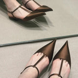 Breakj Expensive ~ French Triangle Bag Head Cat Heel Sandals Women Coarse 2025 New Summer Ding Noodles In The Tip Single
