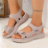 Breakj New Summer Women's Shoes Large-Size Thick-Sed Casual Sandals With Magic Stickers Women's